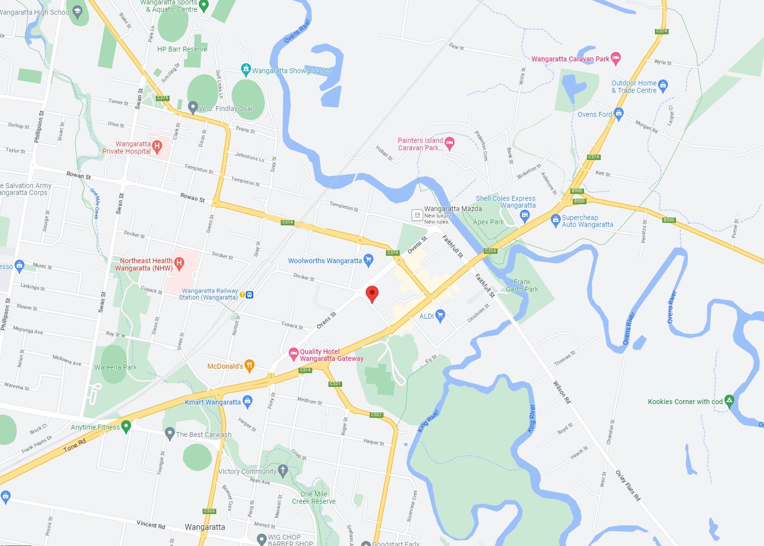 Location of Museum 34 Ford Street, Wangaratta